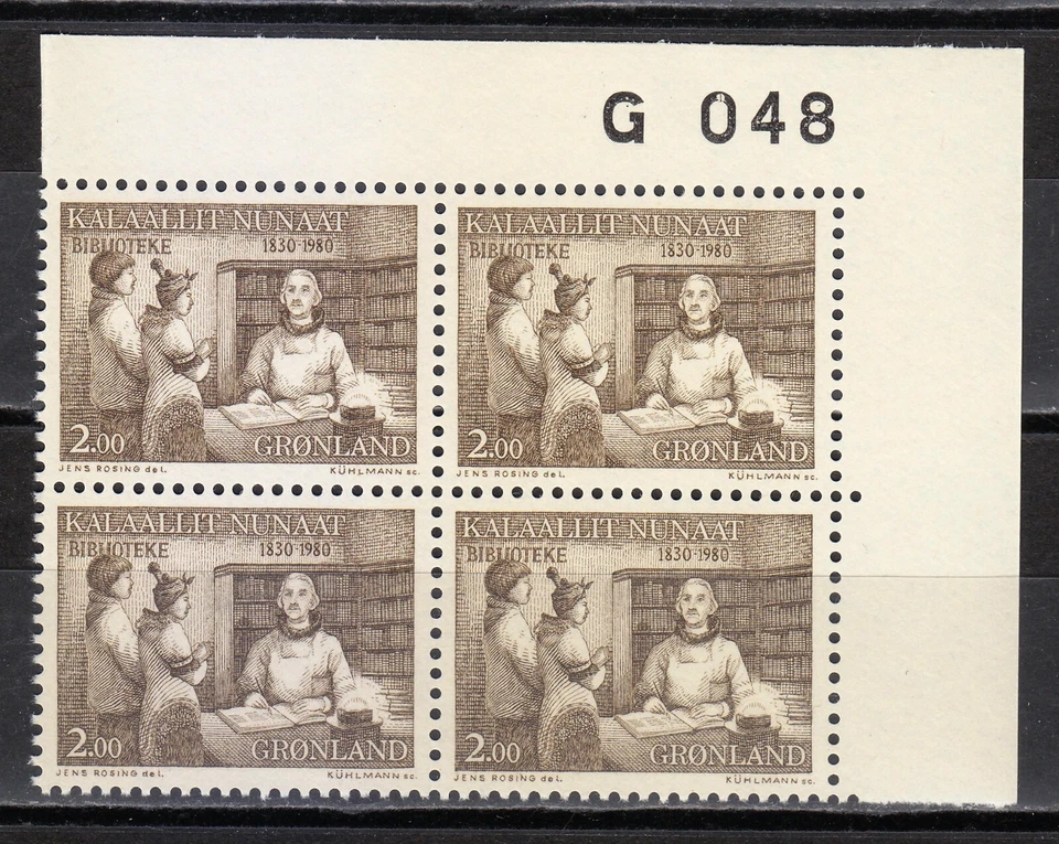 Groenlandia 1980 MNH Sc 134 Mi 123 Rasmus Berthelsen Profesor Biblioteca Servicio ** 02 Foto 1 de 2