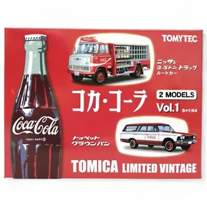 Tomy Tec Coca-Cola 2 Models Vol.1 Toyopet Crown Van & Truck Set New - Picture 1 of 5