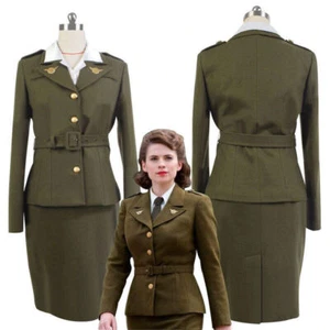 Avengers Captain America Agent Peggy Carter Damen Uniform Kleid Cosplay Kostüm  - Bild 1 von 4