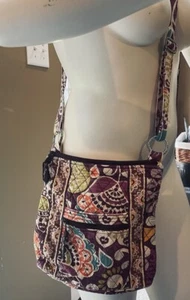 Vera Bradley Plum Crazy Hipster Crossbody Shoulder Bag Purple - Afbeelding 1 van 8
