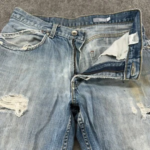 Pantalones de mezclilla Levis de colección para hombre 32x32 azules regulares lavado medio holgados lengüeta plateada desgastados - Imagen 1 de 22