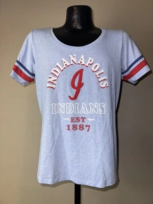 Camiseta de béisbol de ligas menores azul claro de los Indianapolis Indians marca 47 para mujer L Foto 1 de 4