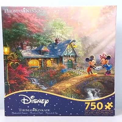 Rompecabezas Disney Mickey y Minnie Mouse Thomas Kinkade 750 piezas Foto 1 de 4