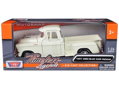 1957 GMC Blue Chip Pickup Truck Diecast Model Car 1/24 White Timeless Legends - Image 1 of 2