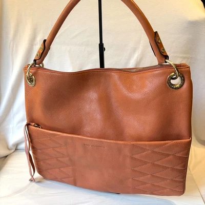 Aimee Kestenberg Mantra Convertible Leather Shoulder Crossbody Bag Apricot FLAW - Image 1 of 4