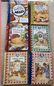 Gooseberry Patch Cookbooks Lot Of 6 Christmas Entertaining Country Friends Gifts - Imagen 1 de 2