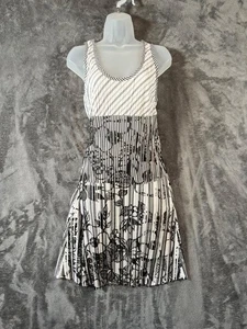 SPORTMAX Code Max Mara Kleid Damen XS schwarz weiß Blumenmuster Plissee Taschen - Bild 1 von 11