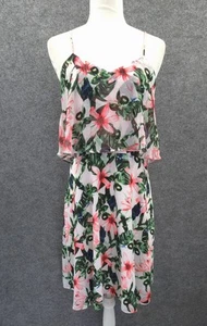 Vince Camuto Sundress Womens 6 Knee Length Lined Sleeveless Hawaiian Print White - Picture 1 of 15