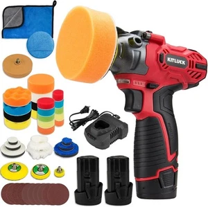 Cordless Buffer Polisher 12V Kit – Mini Wax & Sander w/ 2 Batteries, 40 Pads - Picture 1 of 9