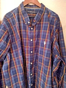 Camisa polo de Estados Unidos Ralph Lauren abotonada para hombre 4XLT manga larga a cuadros RN#98826 - Imagen 1 de 5