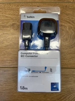 Belkin Computer Power Cable IEC Connector 1.8m - Connect a PC to a Wall Socket - Image 1 of 4