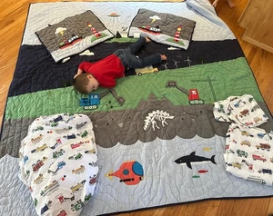 Pottery Barn Kids Big Adventure Quilt, Shams, And Sheet Set. F/Q - Picture 1 of 12