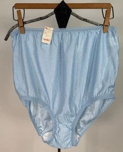 Vintage Secretly Yours Nylon Panties Stretch Lace Waist Shimmery Blue Size 9 NWT - Picture 1 of 7