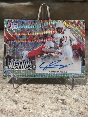 2022 Leaf Pro Set Action Ink Cameron Rising Auto 2/40 Rookie RC Silver Wave SP - Image 1 of 2