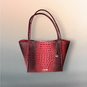 BRAHMIN Bailee Melbourne Large Satchel Red Heartbraker Ombre Handbag Purse COA - Picture 1 of 15