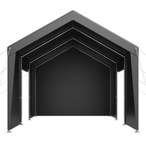 Carport Car Canopy 12x20FT Heavy Duty Car Shelter with Sidewalls Grey - Picture 1 of 12