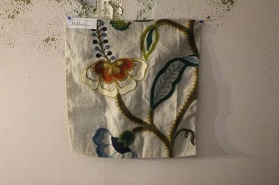 Mulberry Home Maxton Floral Crewel Color Teal Various Sizes - Image 1 of 3