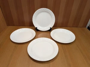 Lot (4) Corelle ENHANCEMENTS WHITE SWIRL 7-1/4" Bread/Side/Dessert Plates 7.25" - Picture 1 of 6