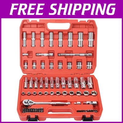 72-Tooth Ratchet Wrench Set, 3/8" Drive 76 Pc Socket Kit - Image 1 of 4