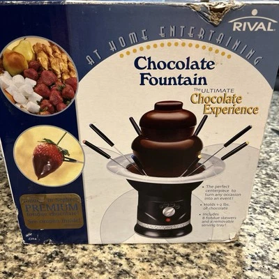 RIVAL Chocolate Fondue Multi-Tier Fountain 8 Skewers 2lb Capacity #CFF4 - Image 1 of 4
