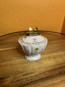 Vintage MS Handpainted Floral Made In Occupied Japan Ceramic Table Lighter - Picture 1 of 6