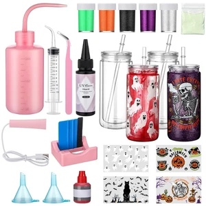 4er Pack Halloween Zum Selbermachen Schneekugel Becher Zubehör Kits, Halloween Thema UV DT... - Bild 1 von 6