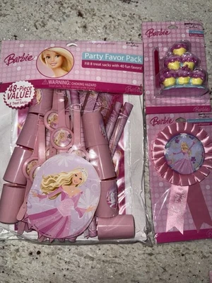 Nuevo Sello Barbie Fiesta de Cumpleaños Favores Set Botón Vela Foto 1 de 4