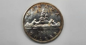 1959 Canada 1 Dollar Silver Coin - KM#54 - Picture 1 of 4
