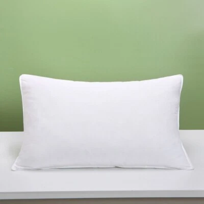 2 Duck Feather & Down Pillows Pair Comfortable Extra Filling 100% Cotton Cover