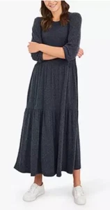 White Stuff Women's 3/4 Sleeve Atlantic Dress in Mid Blue Size 14 New With Tags - Picture 1 of 9
