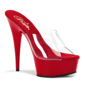 Pleaser DELIGHT-601 Clubwear Fashion Shoes, Slip/On 6" Platform Sandal. - Picture 1 of 7
