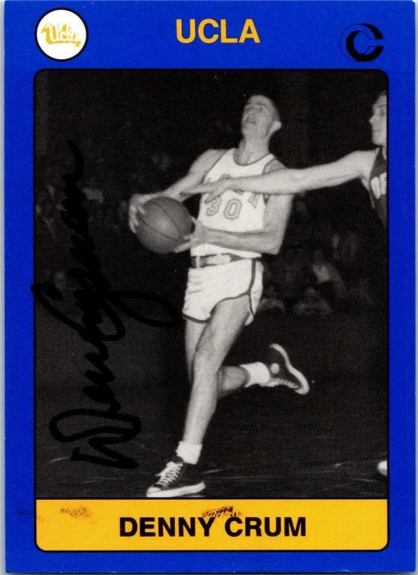 Denny Crum autographed basketball card UCLA Bruins 1991 College Collection #111 - Image 1 of 1