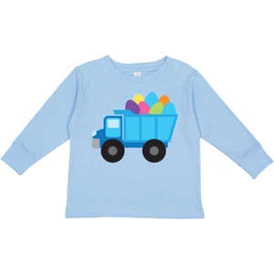Inktastic Easter Egg Truck Boys Toddler Long Sleeve T-Shirt Childs Kids Clothing - Picture 1 of 10