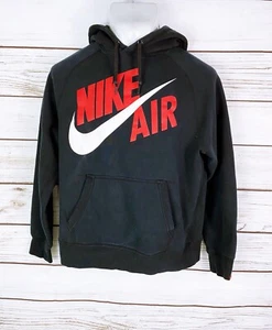 Nike Air Mens Hoodie Size L Black Kangaroo Pocket Long Sleeves Sport Sweatshirt  - Picture 1 of 5
