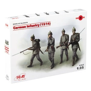 Deutsche Infanterie 1914 4 Figuren mit Ausrüstung, Waffen Maßstab Modell 1/35 ICM 35679 - Bild 1 von 8
