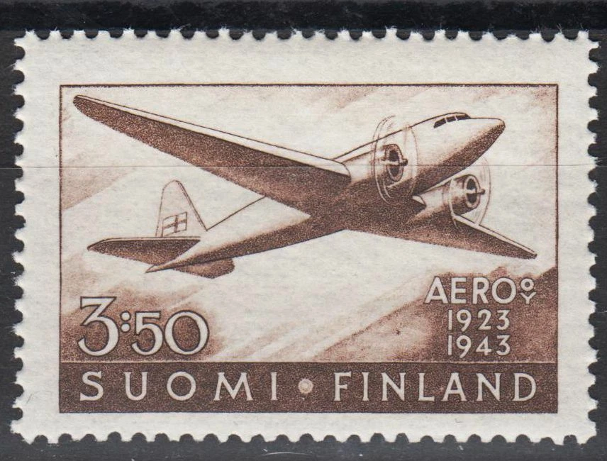 Douglas DC 2 Aeroplane War Time Airplane Finland Mint MNH Stamp 1944 - Image 1 of 1