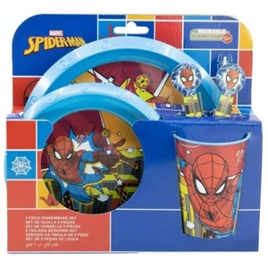 Latest Design Kids Cartoon Character Marvel Spiderman 5PC Plastic Breakfast Set - Picture 1 of 2