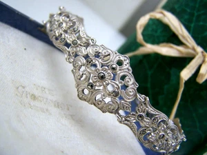 GORGEOUS VINTAGE SOLID 925 STERLING SILVER OPENWORK MARCASITE BRACELET 7" 18CM - Picture 1 of 6