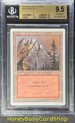 MTG 3rd Edition Revised 1994 Mountain (A) BGS 9.5 GEM MINT Old School 93/94 - Image 1 of 4