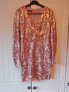 Quiz  Rose Gold Sequin Dress size 12