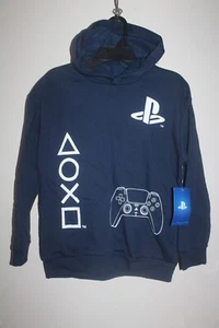 Playstation Boy's Hoodie Fleece Pullover Hooded Sweatshirt w/ side pockets Navy - Picture 1 of 9