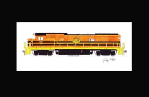Providence & Worcester (GNWR) B40-8 11"x17" Matted Print Andy Fletcher signed - Picture 1 of 1