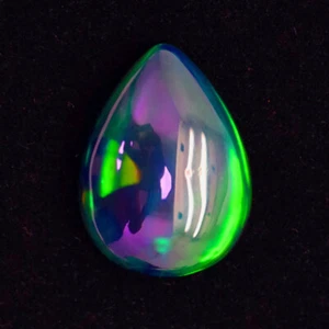 3,91 cts 15x12 mm pera retazos arlequín patt natural etíope Welo ópalo negro - Imagen 1 de 4