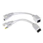 1 para Power Over Ethernet Pasywny rozdzielacz wtryskiwacza POE Adapter Zestaw kabli Biały