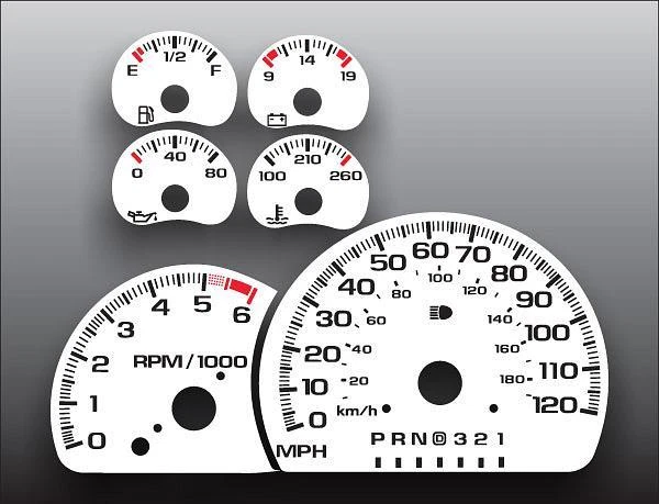 1999 - 2000 凯迪拉克凯雷德白色面部仪表120英里/小时 — 第 1/4 张图片