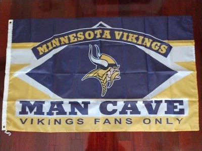 Minnesota Vikings Man Cave 3x5 Flag. US seller. Free shipping within the US - Image 1 of 3