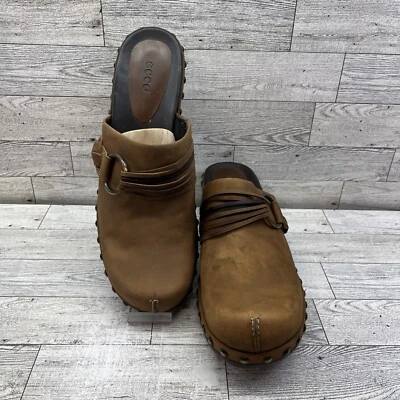 Zapatos cómodos sin cordones con detalles de anillo de cuero marrón Ecco para mujer EU 41 US 10.5 Foto 1 de 4