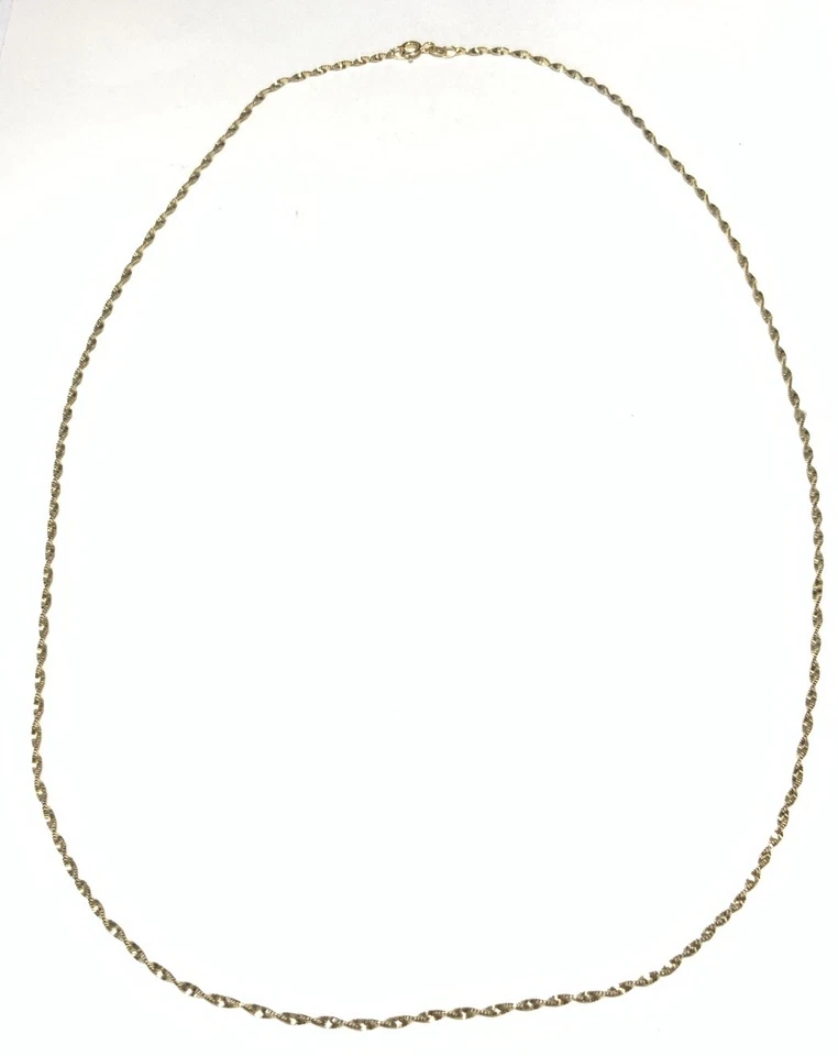 Collar Danecraft Vermeil Oro Sobre Esterlina 925 Espiga Retorcida 26" JZ55 Foto 1 de 4