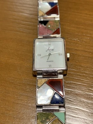 Женские кварцевые часы Aria с несколькими драгоценными камнями нержавеющая сталь - Изображение 1 из 4