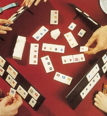 Rummy Spiel aus Holz Rummy für 2 bis 4 Spieler Set mit Beutel DE** - Bild 1 von 4